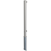 Stainless steel post |  60 mm | removable, self-engaging lockwith hot-dip galvanized ground socket part-no. 460.40approx. 400 mm below ground | with triangular locking mechanism acc. with DIN 3223 | with 1 eyelet